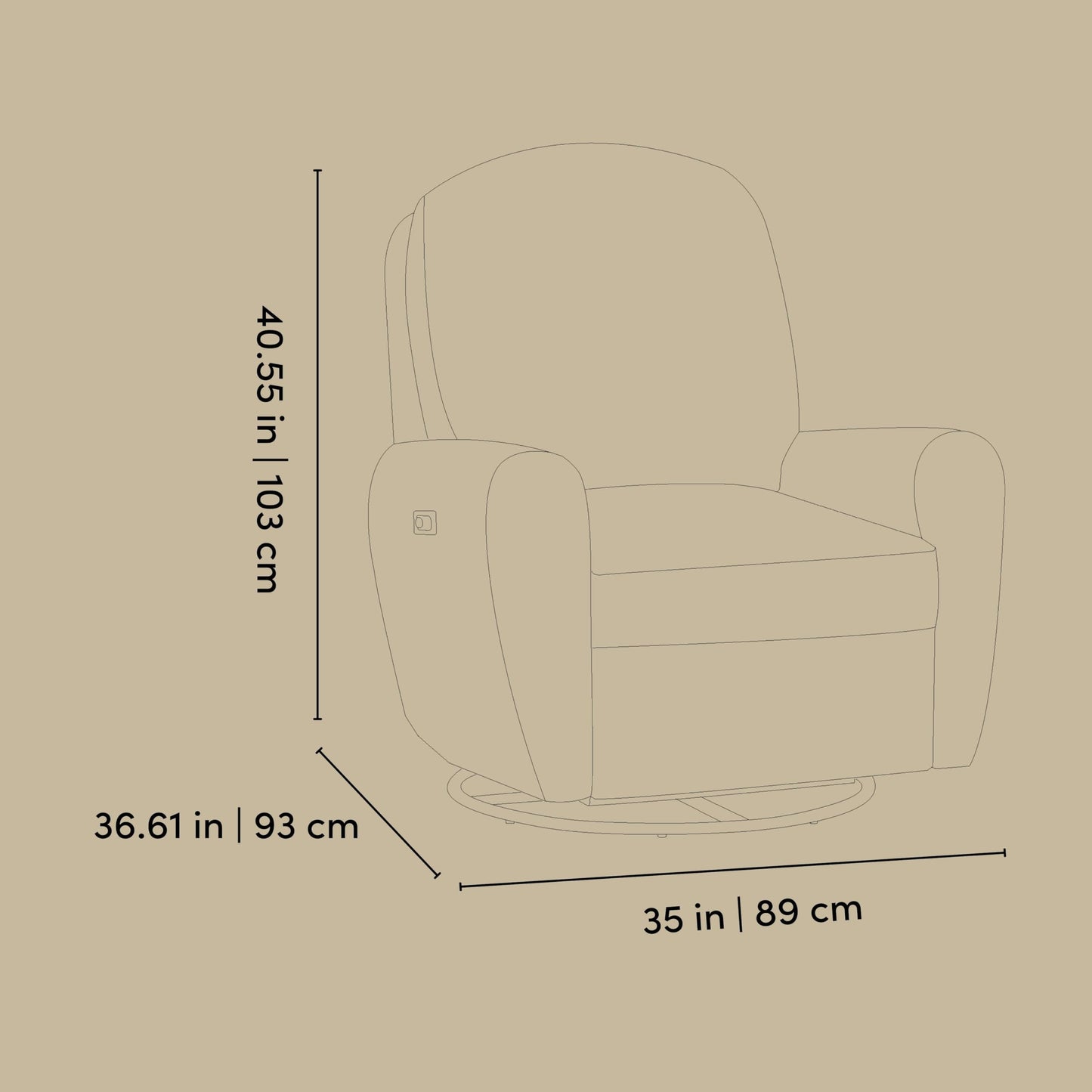 Storkcraft Amalfi Deluxe Power Recliner Swivel Glider – Premium Electronic Nursery Rocking Chair, Oeko-TEX 100 Certified, Includes Dual-USB Charging Port with USB-A & USB-C (Mountain Brown Boucle)
