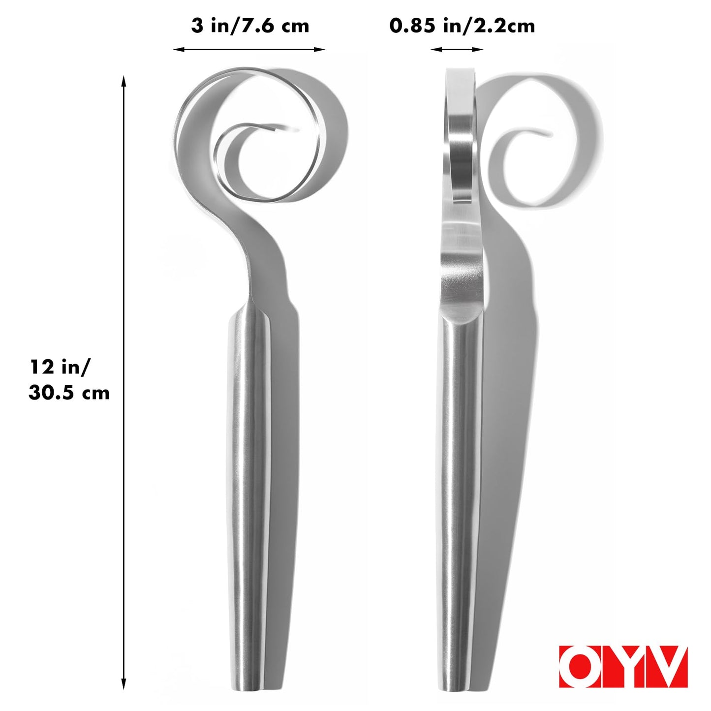OYV 12-Inch Seamless Dough Whisk, 18/10 Stainless Steel Bread Whisk, Danish Whisk for Sourdough, Pizza, Cookies, Pancake & Waffle, Easy to Clean Sour Dough Tools