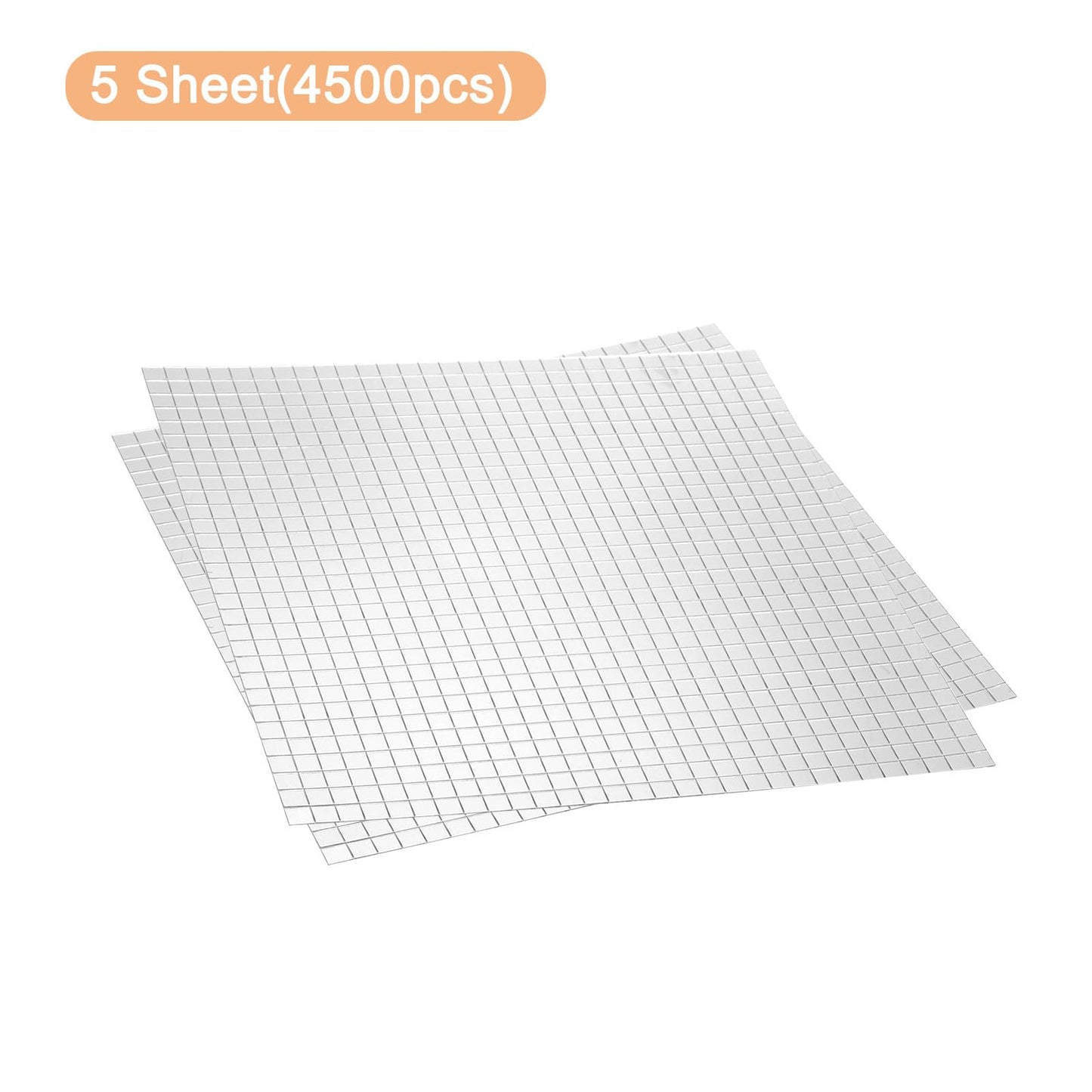uxcell 4500pcs Self Adhesive Mirrors Mosaic Tiles, 10 x 10 mm Mini Square Acrylic Disco Ball Tiles Sticker for DIY Disco Ball Craft Decorations Making, Silver