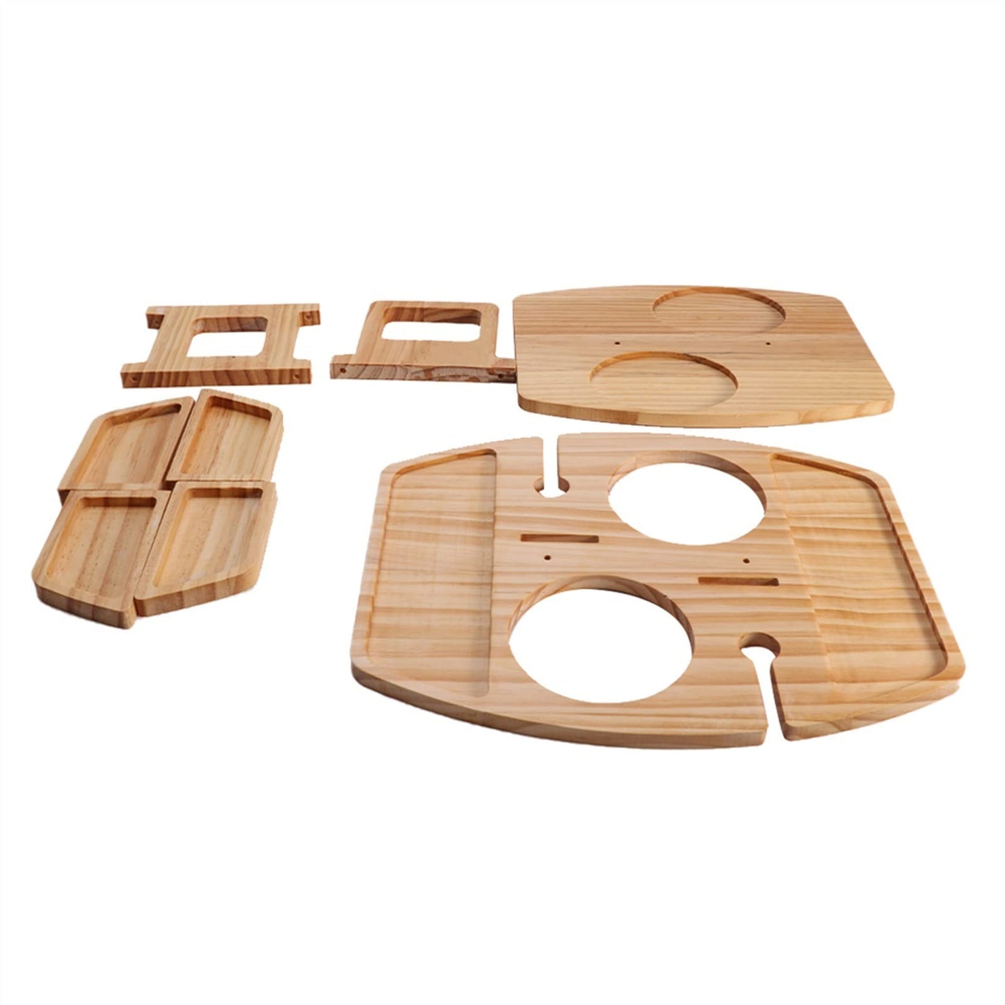 Lightweight Garden Wooden Picnic Table Outdoor Camping Party with Glass Holder Furniture Beach Barbecue Snack Tray Camping Accessories