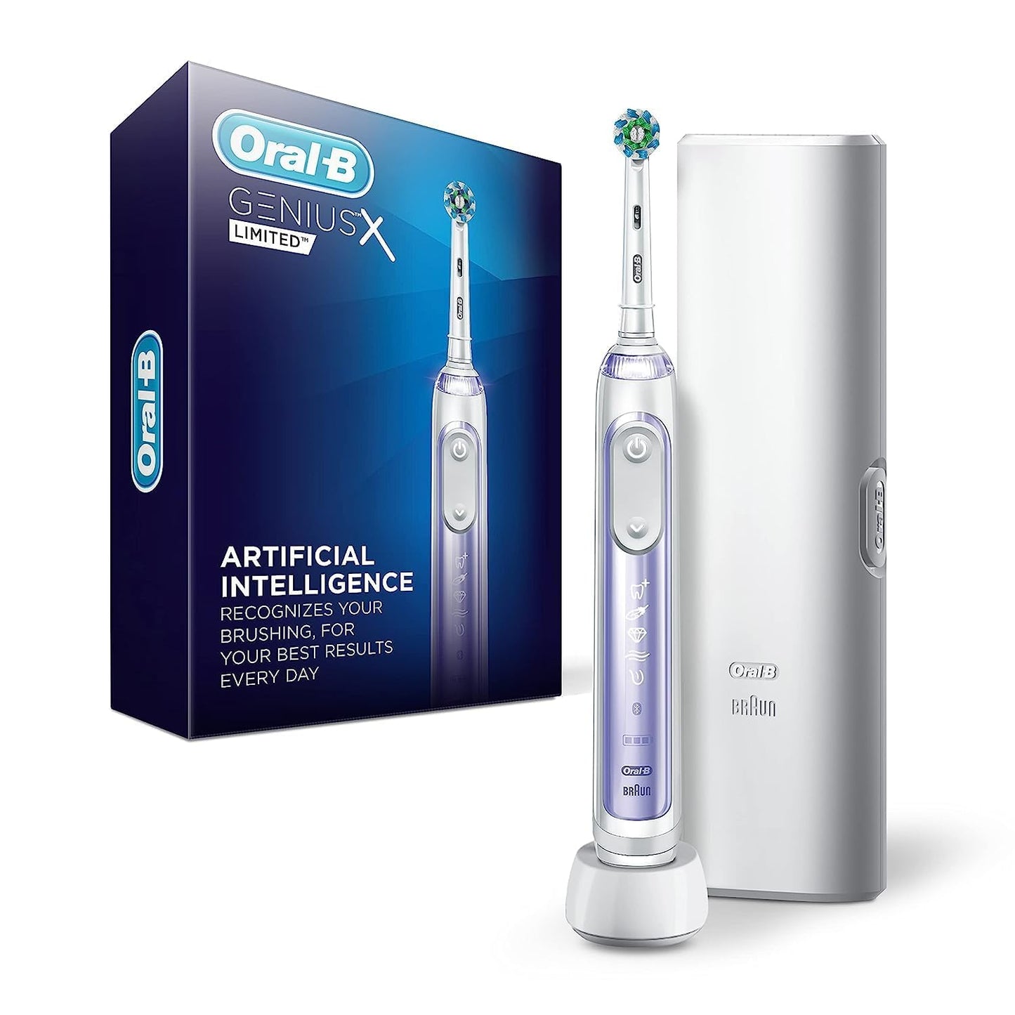 Oral-B Genius X Limited Rechargeable Electric Toothbrush with 1 Replacement Brush Head, Travel Case, Midnight Black