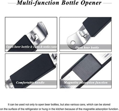 HANCELANT Magnetic Bottle Openers - Classic Stainless Steel Can Tappers for Camping | Set of 3