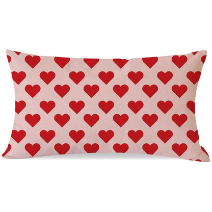 PANDICORN Valentines Day Pillow Covers 12X20 Inch Pink and Red Heart Love Valentine Decorations Outdoor Farmhouse Anniversary Romantic Lumbar Decorative Throw Pillow Cases for Couch Living Home Decor
