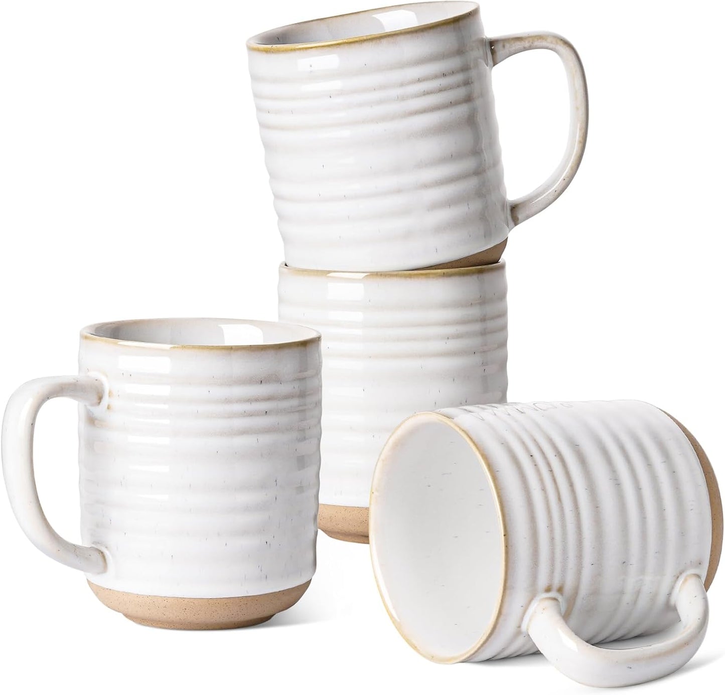 18 oz,Ceramic Set, 3.8 inch, Set 4, LE TAUCI Coffee Mugs Mug Coffee Cups for Latte, Hot Tea, Cappuccino, Mocha, Cocoa