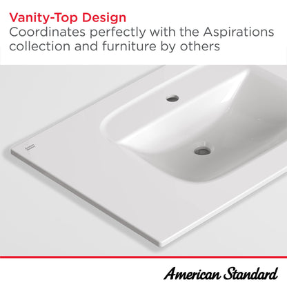 American Standard 1806001.020 Aspirations 37 x 22-inch Vanity Top Bathroom Sink, White