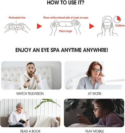 Epielle Steam Eye Mask Pack of 6 for Dry Eyes and Puffiness Helping Sleep with Melatonin Steam Moisture Self Inflate Heated from Korea