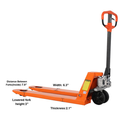 Tory Carrier Manual Pallet Jack Truck - 5500lbs Capacity, 48" L x 21" W Forks - Heavy-Duty Hand Pallet Truck with Controllable Lowering Speed, Overload Protection, and Nylon Wheels-2PCS