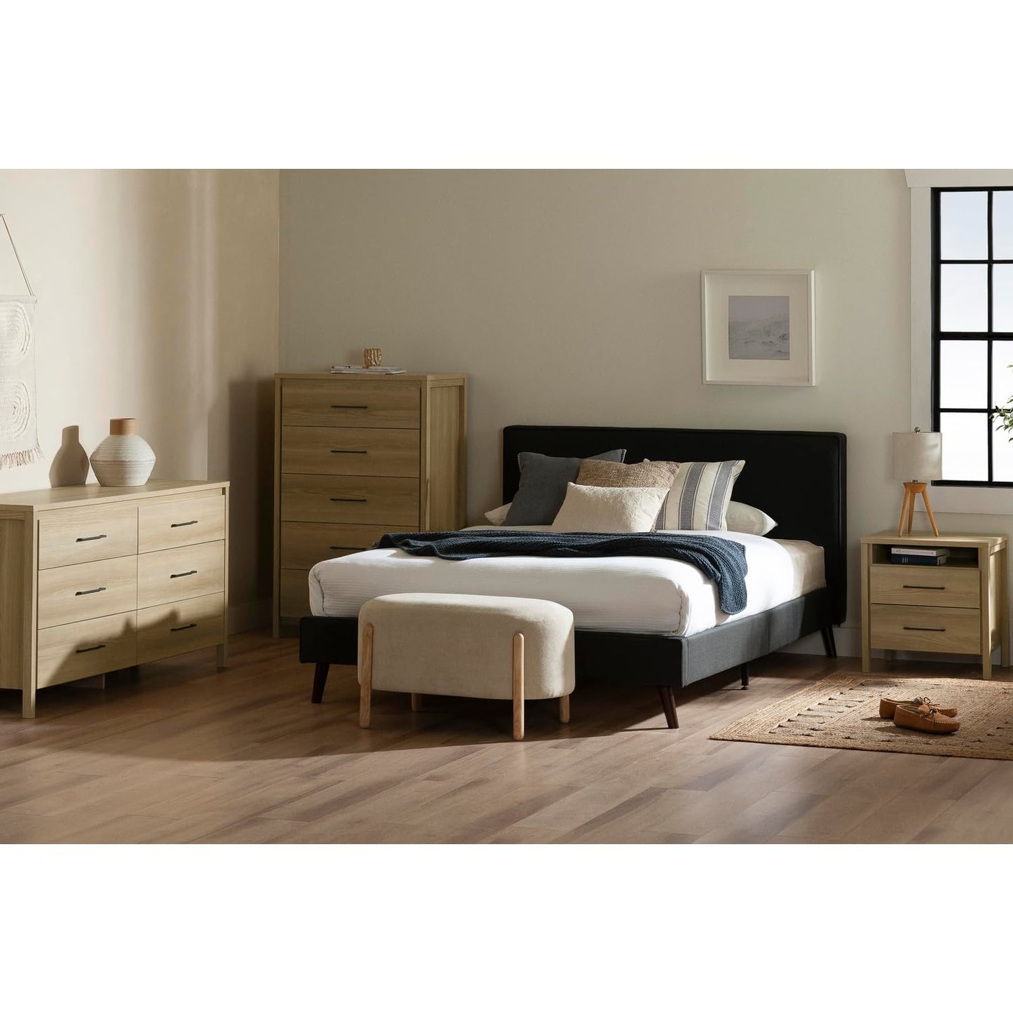 South Shore Gravity 5-Drawer Chest Natural Ash, Contemporary