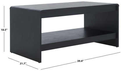 SAFAVIEH Home Collection - Arsenio Coffee Table, Black Finish with Lower Shelf (COF3100B)