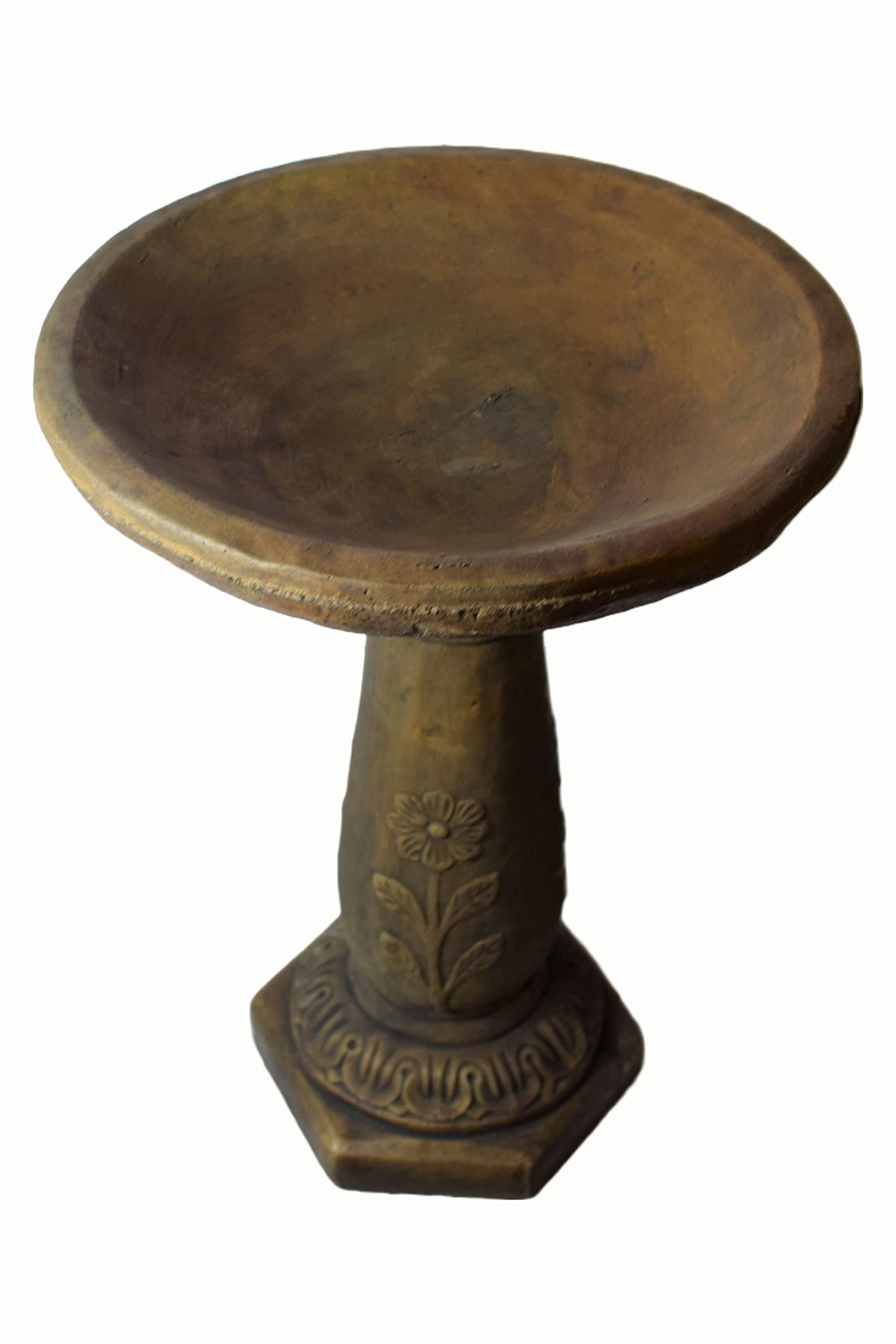 Solid Rock Stoneworks Daisy Pool Birdbath- 26" Tall x 19" Dia- Espresso