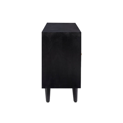 Powell Tate Mango Wood Console with Modern Gold Accents