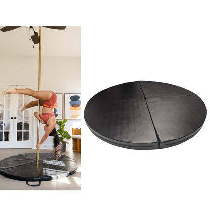 TGBHM Circular Pole Crash Mat Fitness Dance Pole Mats, Black Foldable Gymnastic Yoga Dance Mat, Thick Epe Foam Crash Pad Exercise Shock Absorption Cushion,200cmx5cm