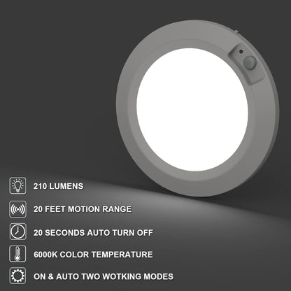 Awanber Motion Sensor Battery Powered Night Light, Closet Light with Motion Activated Wireless LED Lights Battery Operated for Pantry Shed Bathroom Attic Stair - 210LM 6000K Cool White (Pack of 2)