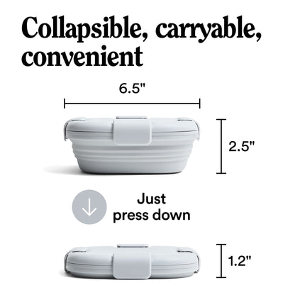 STOJO Collapsible Sandwich Box – 24oz, Reusable Food Storage Container, Silicone Bowl for Hot/Cold Food – Meal Prep, Lunch, Camping, Hiking – Dishwasher Safe (Cashmere, Set of 1)