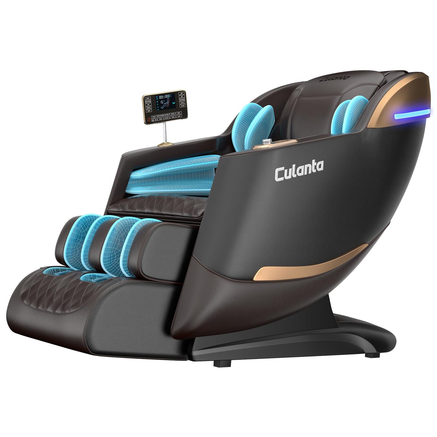Culanta Massage Chair Full Body, Zero Gravity SL-Track Shiatsu Massage Recliner Chair with Body Scan, Airbags, Foot Rollers, Deep Yoga Stretch, Heating (U1-Brown)