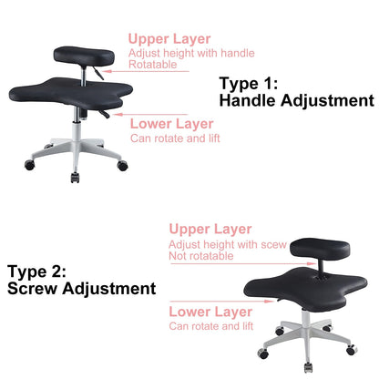 Office Chair Cross Legged Chair，Kneeling Office Chair, Meditation Chair, Ergonomic Height Adjustable Office Stool, Cross Legged Chair with Wheels (Svart Handle Adjustment),Svart-Handle adjus