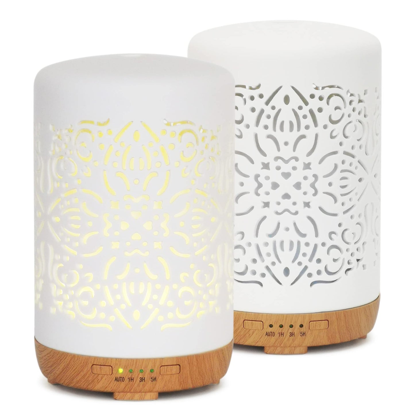 Earnest Living Essential Oil Diffuser White Ceramic Diffuser 100 ml Timers Night Lights and Auto Off Function Home Office Humidifier Aromatherapy Diffusers for Essential Oils