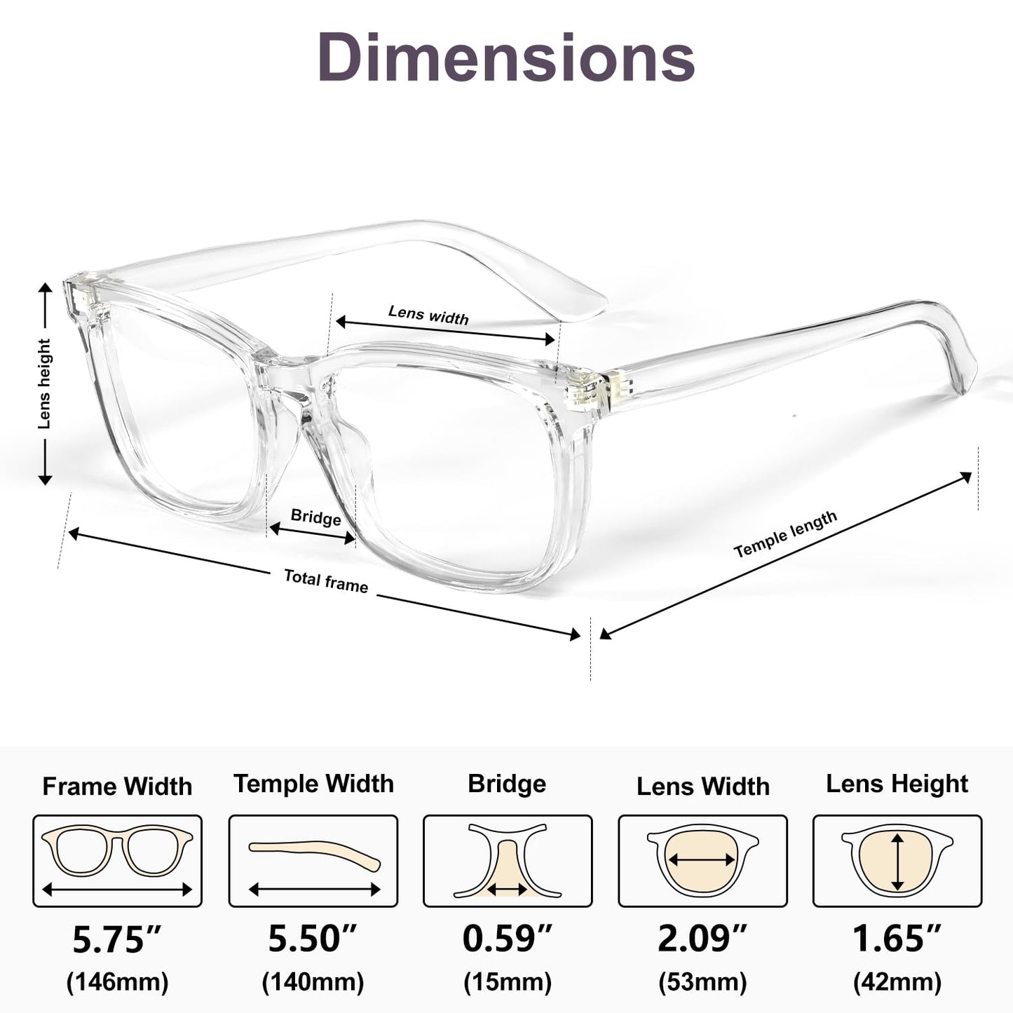 VISOONE Blue Light Blocking Glasses Square with Anti Computer Glare for Gaming Women and Men MONTANA