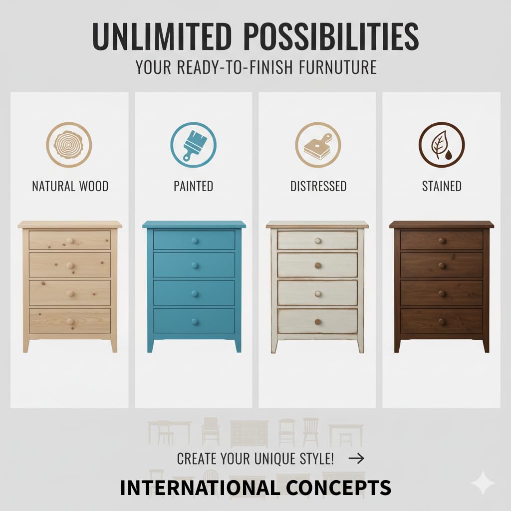 IC International Concepts, Sanctuary Bench, Solid Real Wood, Sturdy Parawood, Entryway/Dining/Living, Spacious Dimensions 58" W x 17.7" D x 18" H, 450 LBS Capacity, Paint/Stain Ready, Unfinished