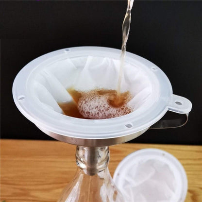 IAXSEE 5-Inch Stainless Steel Funnel with Fine Mesh Strainer, 200 Mesh Cooking Oil Filter