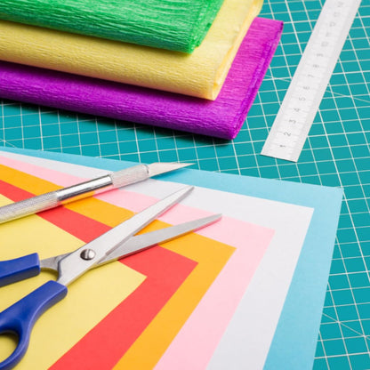 AMASEWART 18"x24" Self Healing Cutting Mat, Sewing Mat for Crafts, Double Sided 5-Ply Table Cutting Board for Fabric Quilting Leather Modeling Hobby Project, Turquoise