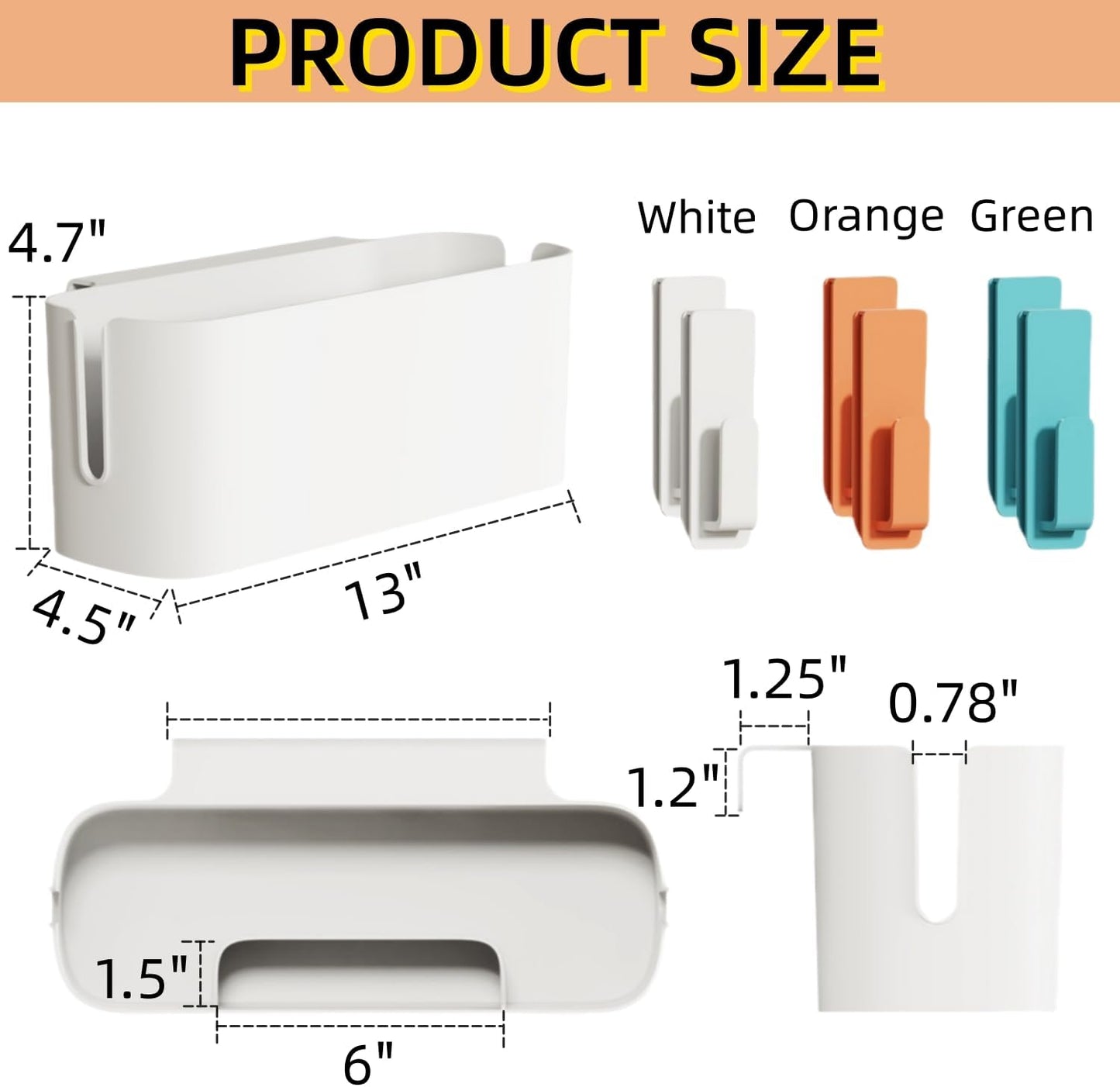 11 Lbs 5 Bedside Organzier Caddy Hanging, Plastic Bunk Bed Shelf with Hooks, Large Storage Holder for Dorm Room Bed