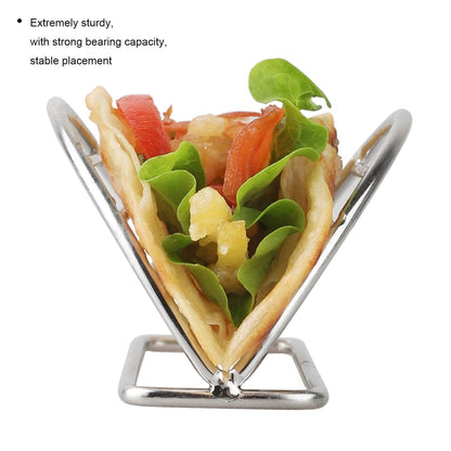 YellRin Taco Holders Stand Stainless Steel Taco Rack Tray Stand Up Holder Kitchen Set for Tortillas, Burritos, Parties & Restaurants (Taco Holder)