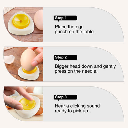 Egg Piercers for Raw Eggs, Egg Hole Poker Egg Separator Tools for Kitchen Gadgets for Hard Boiled Eggs Simple Egg Punchers Piercer with Retractable and Sharp Pin 3 Pack, Yellow
