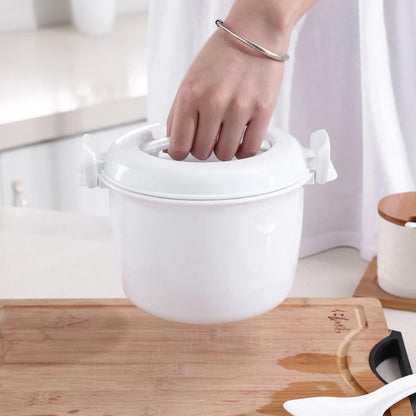 Microwave Rice Cooker Rice Steamer: 2pcs Round Microwave Food Container for Cooking Rice, Chicken, and Pasta