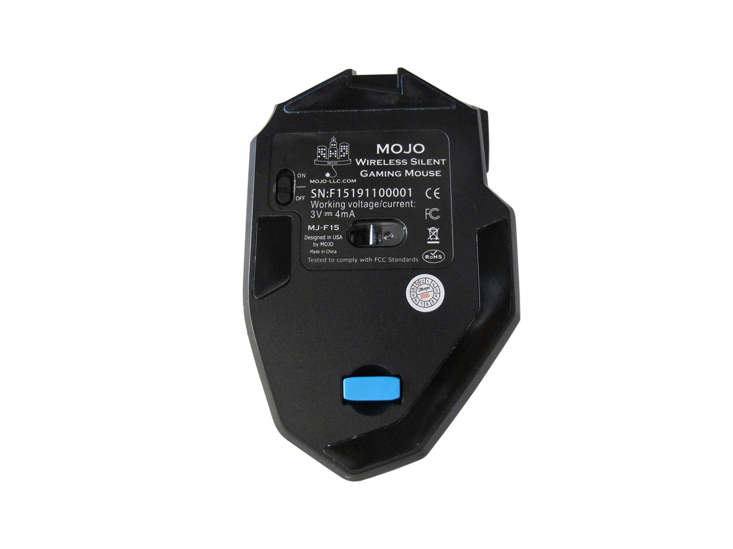 MOJO Silent Dual Mode Wireless Rechargeable Gaming Mouse - Ultra Fast Tournament Level Performance Mouse for PC Gaming w/Adjustable DPI (1000-4800), Custom Software, Macros, and More