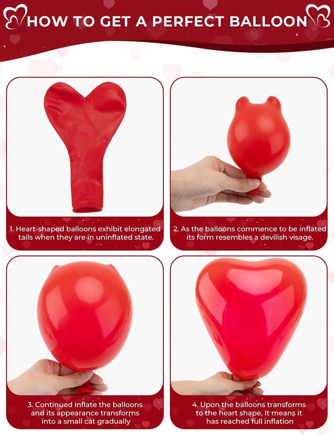 Heart Shape Latex Balloons, 12 Inch 30 Pcs Romantic Valentine Balloons Kit, Pink Heart Balloons And Red Heart Balloons, Used For Valentine's Day Birthdays, Wedding Anniversaries, And Weddings