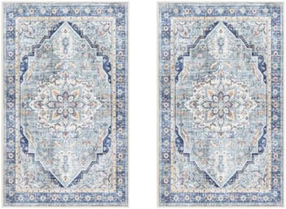2x4 (2-Pack), 24595 Gertmenian Indoor Boho Accent Rug - Extra Small Non Slip, Super Strong, Ideal for High Traffic