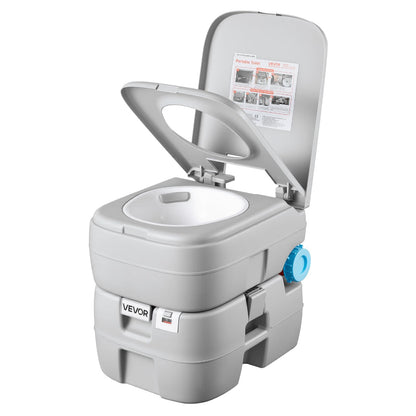 VEVOR Portable Toilet, 7.9 Gal Detachable Waste Tank & 5 Gal Flush Tank, 200 Flushes, Camping Toilet for Adults, Outdoor Porta Potty with Level Indicator, Suitable for RV Travel, Camping, Hiking
