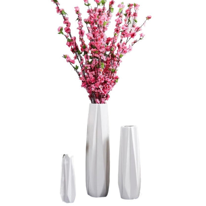 FKTHYO Floor vase Ceramic Vase,Decorative Large,Floor, Large Floor Vase,White Ceramic Vase,Handcrafted,Sophisticated Vessel for Decorative Branches and Dried Flowers (White 45cm)