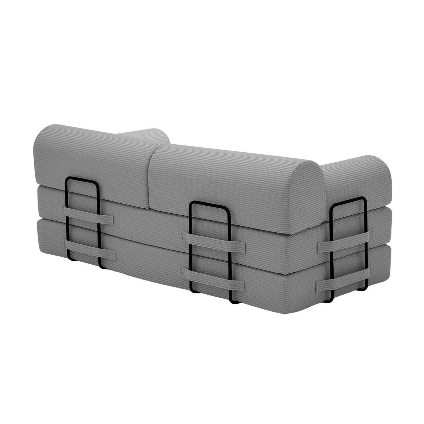 78-Inch Oversized Loveseat Boneless Foam Couch Convertible Mattress Sleeper Bed and Floor Lounge Chaises for Living Room Office, Boucle Upholstered Compressed Cloud Sofa