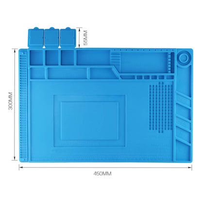 DEYUE Silicone Repair Mat (17.7 x 11.8 Inches, 45 x 30 cm) with Scale Ruler and Screw Position, Soldering Anti-Static, Anti-Corrosion, Heat Resistant Pad for Soldering Electronics, Smartphone