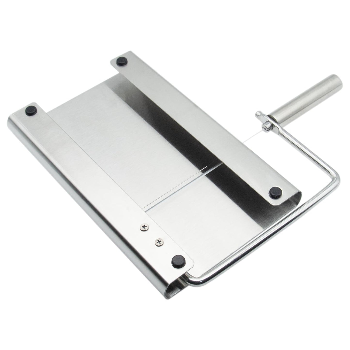 HAJXZH 1PCS Cheese Cutter Slicer Board Stainless Steel Block Cheese Slicer with Grid Scale Lines and Replacement Wires