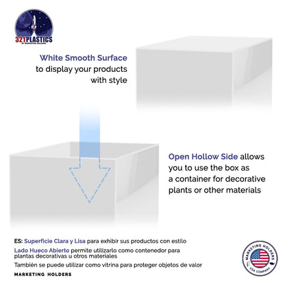 Acrylic Display Riser Box White Tall Acrylic Cube Pedestal Art Sculpture 12" x 12" x 42" No Lid One Piece Box Throne Pillar Stand Hollow Flower Tower for Weddings by Marketing Holders