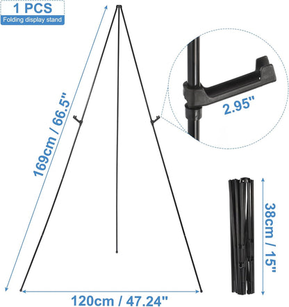 uxcell 66" Metal Floor Easel Stand for Wedding Sign, Adjustable Tripod Easel for Painting Canvas, Display Show, Arts,