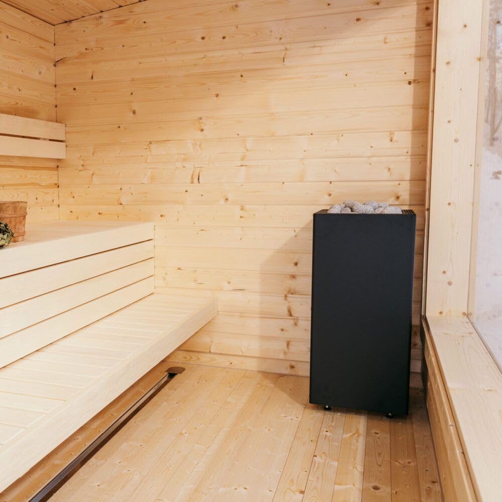 HUUM CORE6 6.5KW Series, Sauna Heater, Customizable Exterior with Control (Sauna Stones Included) (6.5k.W Black Stainless Steel, UKU WiFi - Gold)