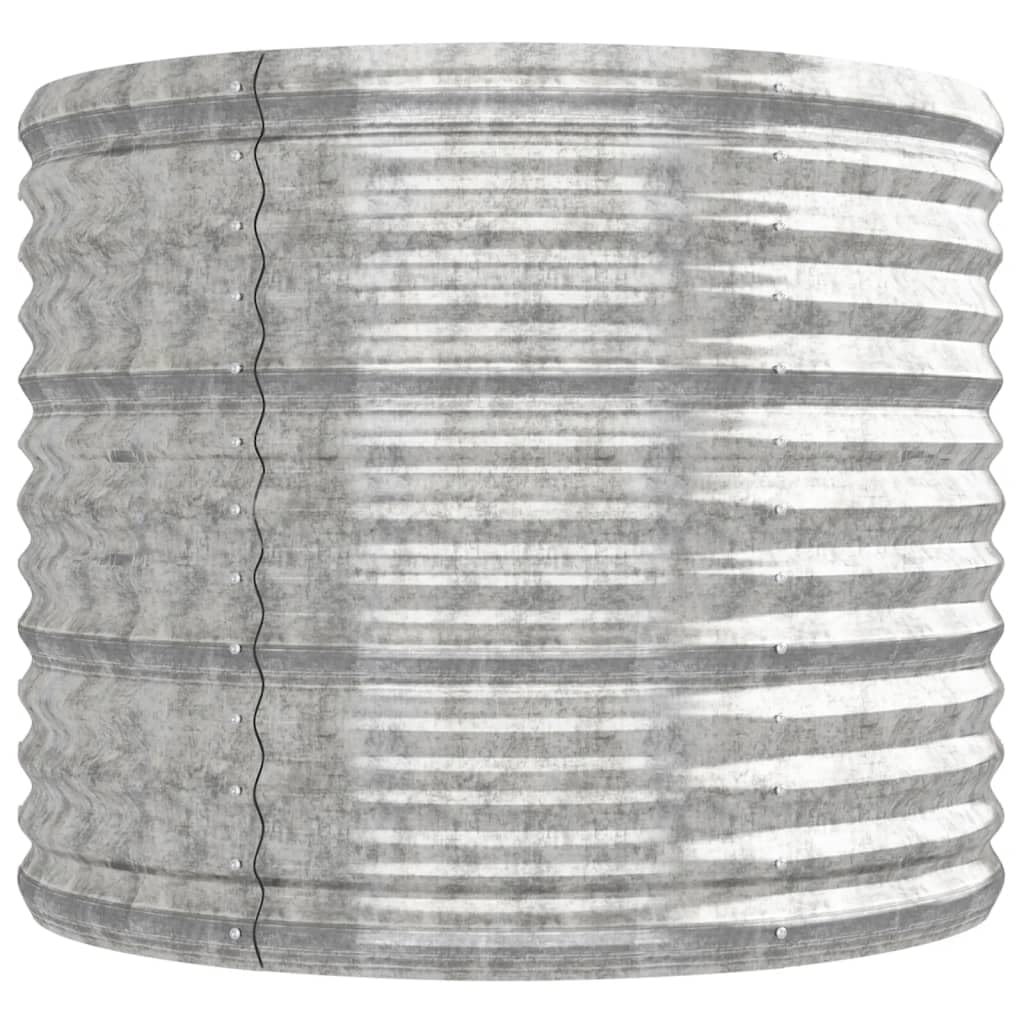 Foknhdi 88.2 x 31.5 x 26.8 in Large Oval Raised Garden Bed, Powder-Coated Steel Planter Box, Silver Modern Raised Planter for Patio Balcony Outdoor Vegetables Herbs Flowers