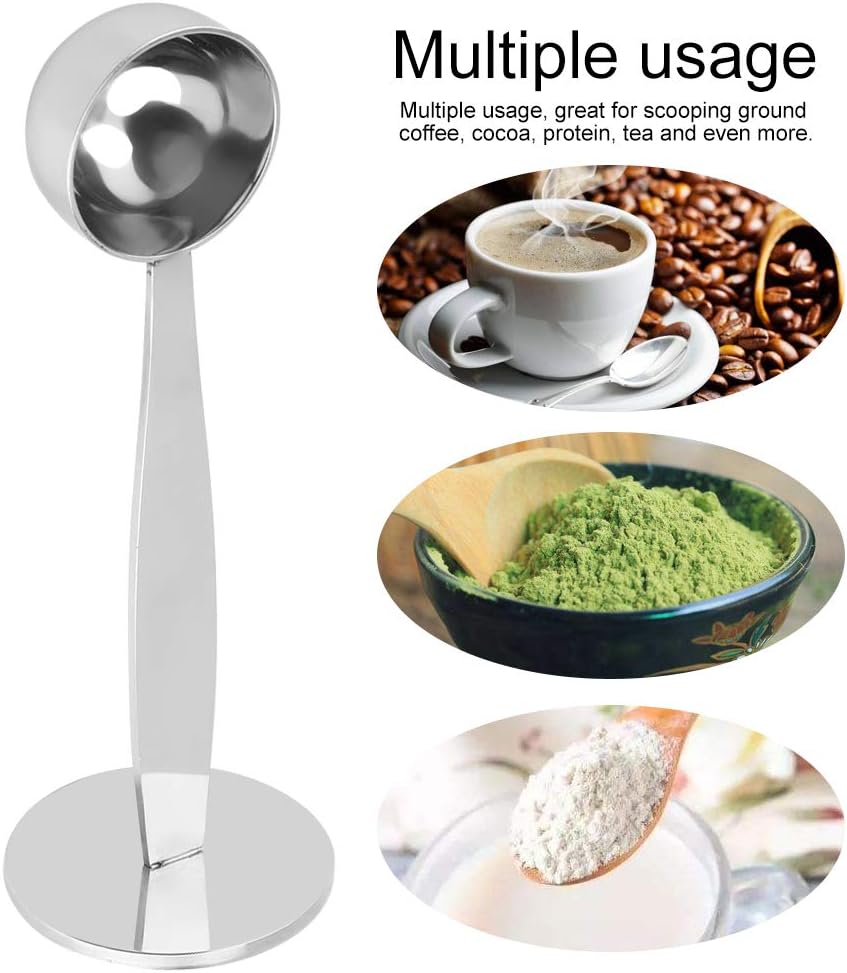 Pomya Dual-purpose Coffee Spoon Bean-Powder Presser, Stainless Steel Espresso Tamper and Measuring Spoon