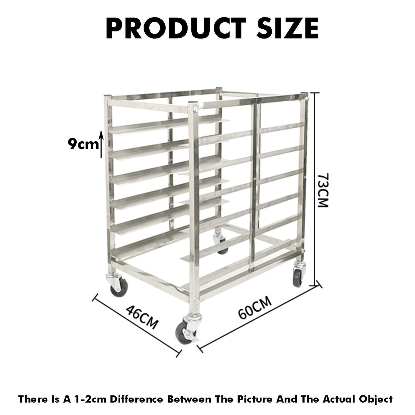 Quick Rack for Baking Pans,Heavy Duty Rolling Bread Pan Rack, 6-Tier Commercial Baking Rack for Home & Restaurant, Space-Saving Speed Rack (73x46x60cm)