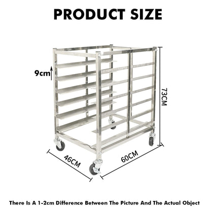 Quick Rack for Baking Pans,Heavy Duty Rolling Bread Pan Rack, 6-Tier Commercial Baking Rack for Home & Restaurant, Space-Saving Speed Rack (73x46x60cm)