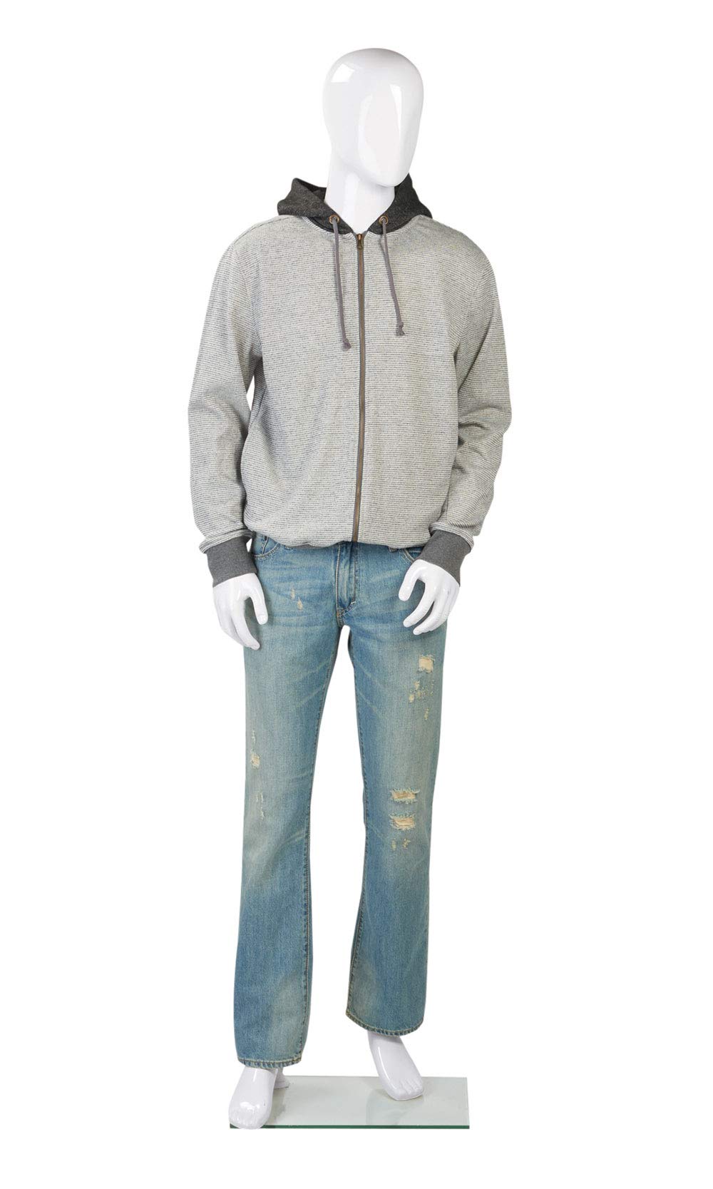 SSWBasics Mannequin Full Body - Male Mannequin Full Body, Glossy White Plastic, 6' 1" Tall with Base, Perfect for Displaying Men's Clothing and Accessories, Durable Mannequins