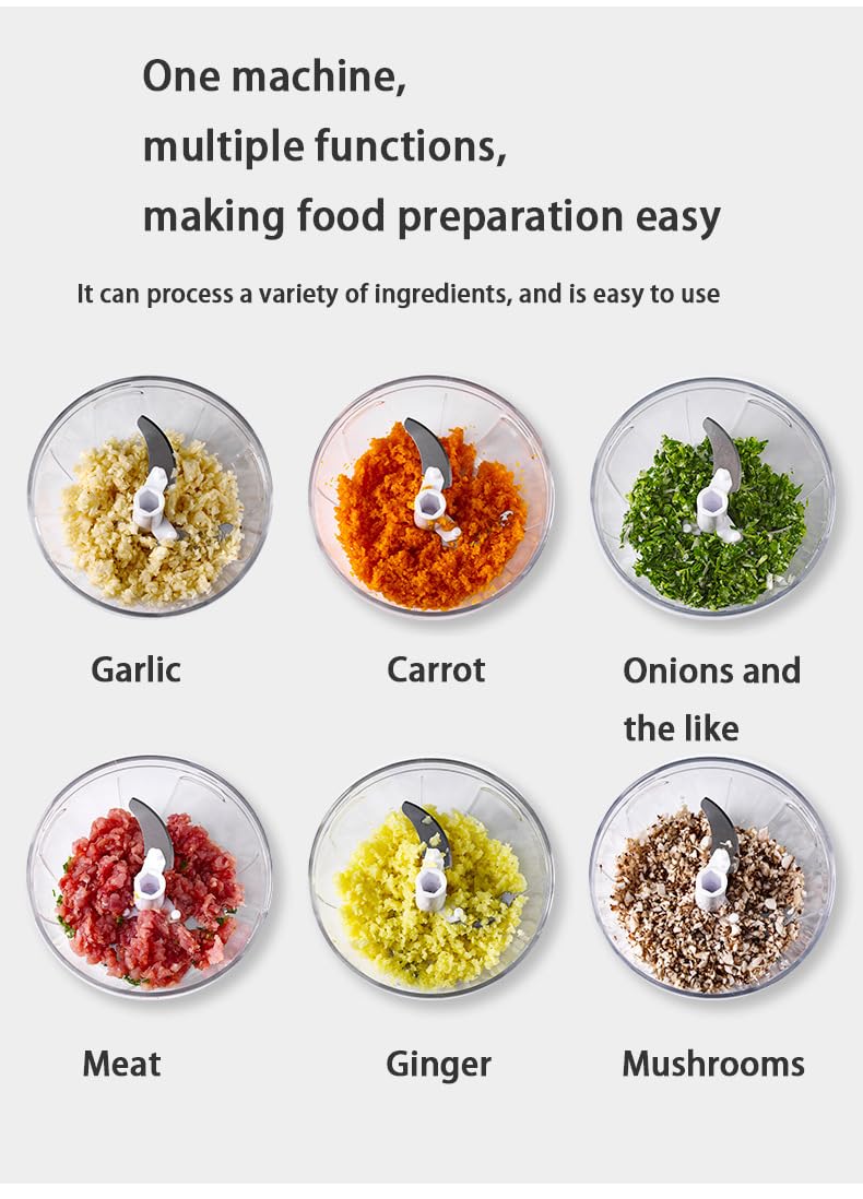 Manual Vegetable Choppers Food Processor, Portable Hand Pull String Garlic Mincer Onion Chopper, Large Capacity for Nuts, Veggies, Ginger, Herbs, etc., 900ml, Food Chopper Kitchen Cooking Tool