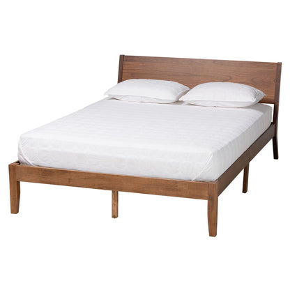 Baxton Studio Salvatore Platform Bed, Queen, Walnut Brown