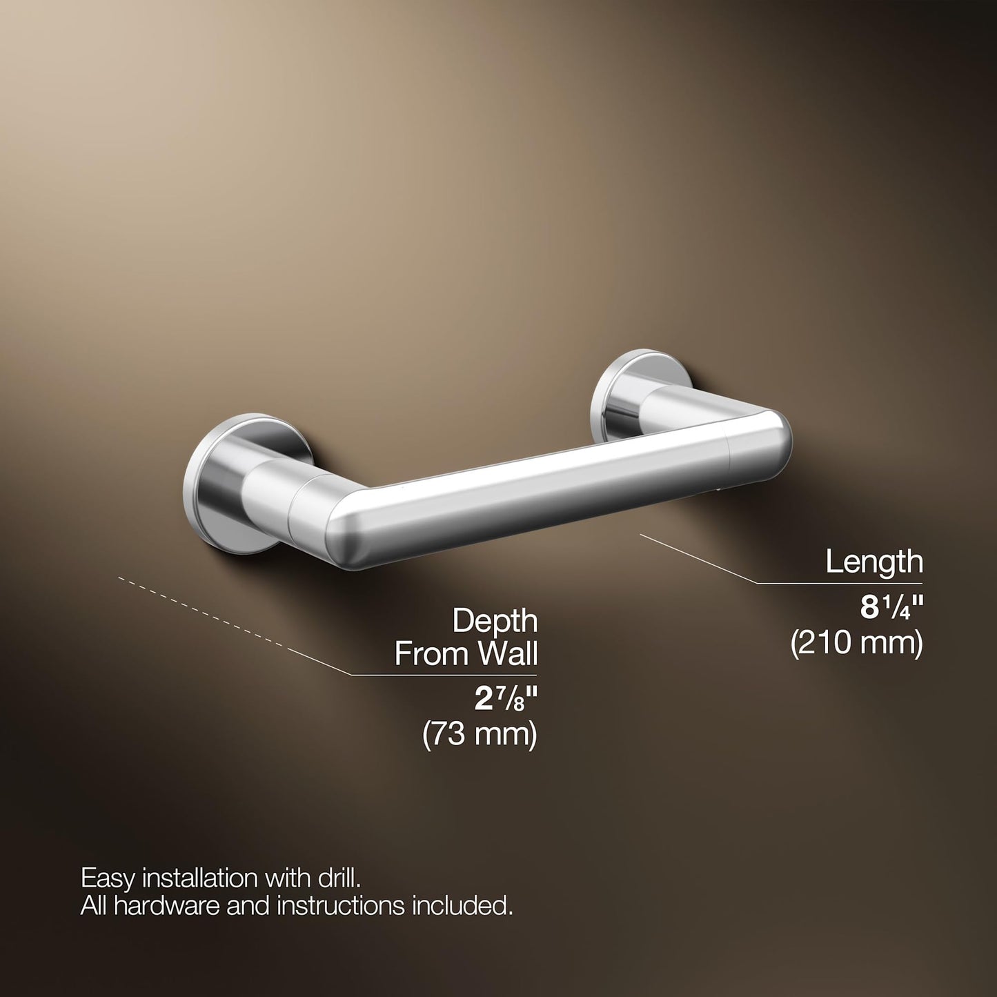 KOHLER Toilet Paper Holder by, Bathroom Toilet Paper Holder, Kumin Collection, Vibrant Brushed Nickel, K-24546-BN