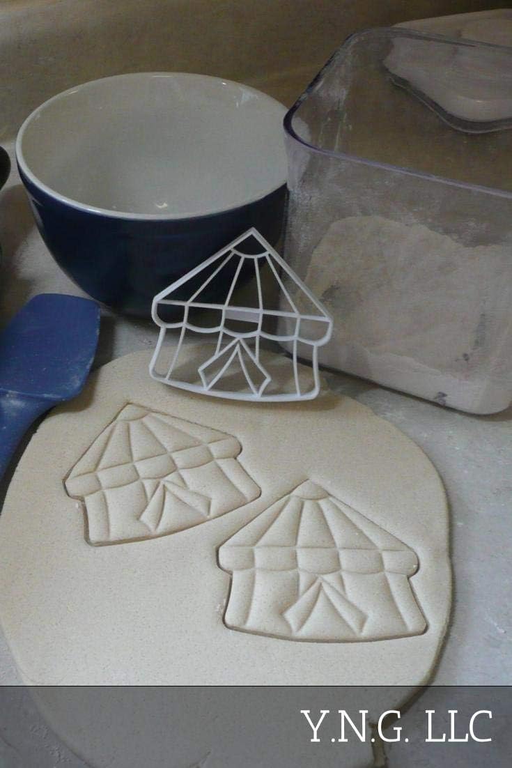 DETAILED CIRCUS TENT COOKIE CUTTER - White Plastic, Hand Wash Only, Made in USA