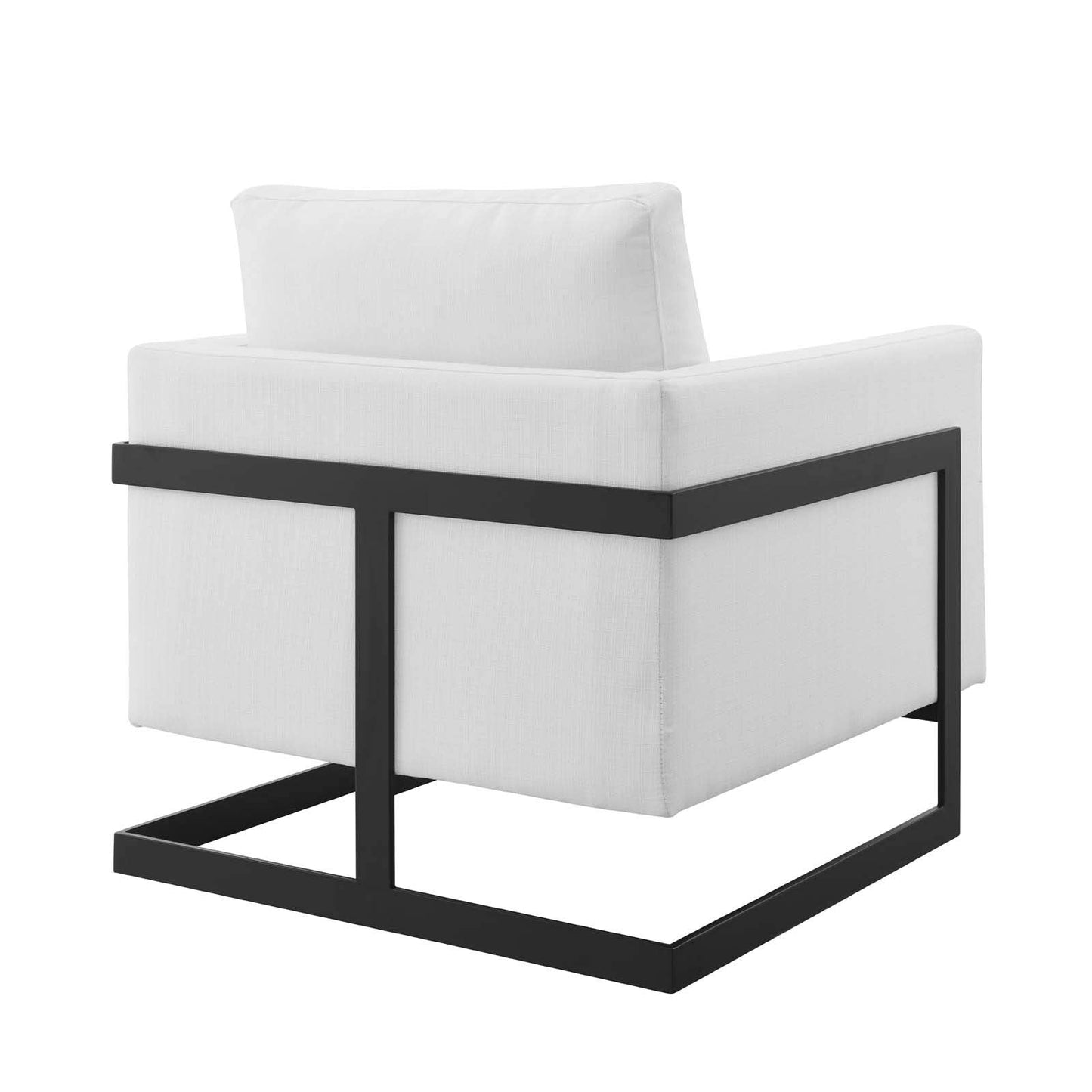 Posse Upholstered Fabric Accent Chair in Black White